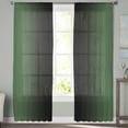 thumbnail image 3 of Green Black Ombre Semi Sheer Curtains 63 Inch Length 2 Panels Set, Modern Gradient Abstract Art Sheer Kitchen Curtain Privacy Voile Window Curtain for Living Room Bedroom Rod Pocket Drapes, 3 of 7