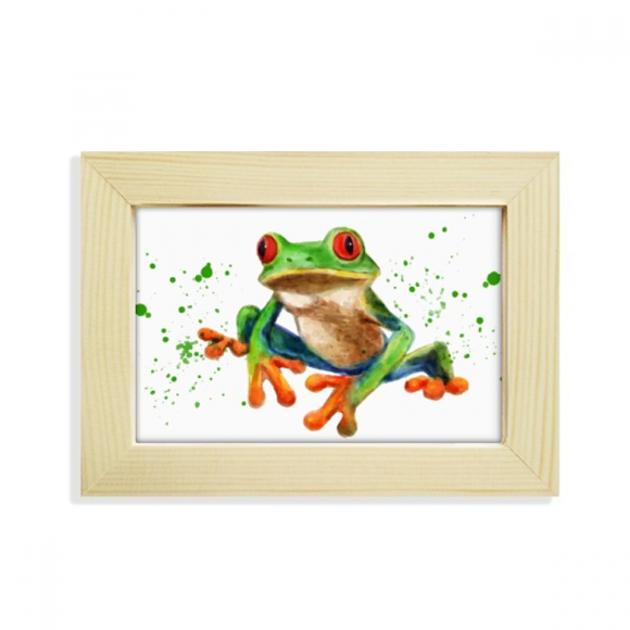 Polypedatid Green Frogs Desktop Decorate Photo Frame Picture Art Painting 5x7 inch