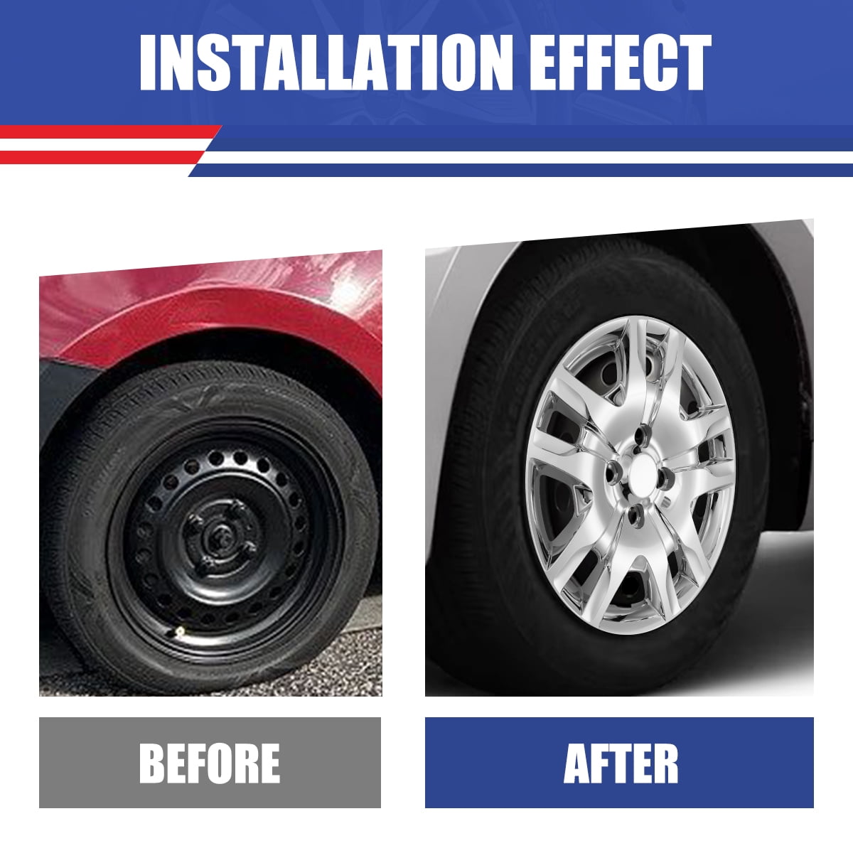 16 inch Set of 4 Hubcaps Wheel Rim Covers 2007 2008 2009 2010 2011 2012 Nissan Sentra,Bolt on Installation,Chrome