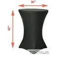thumbnail image 2 of Tektrum 36-inch 36" Cocktail Fitted Spandex Stretch Tablecloth - Premium Fabric - Black Color, 2 of 3