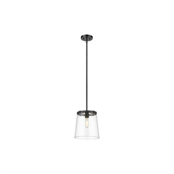 1 Light Pendant in Transitional Style-12 inches Tall and 10 inches Wide-Matte Black Finish Bailey Street Home 372-Bel-4652188