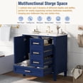 thumbnail image 3 of 30" Bathroom Vanity , Modern Bathroom Cabinet with Sink Combo Set, Bathroom Storage Cabinet with a Soft Closing Door and 3 Drawers, Solid Wood Frame(Blue), 3 of 10