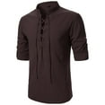 thumbnail image 2 of Big and Tall Shirts for Men Pure Long Sleeved Shirt Youth Fashion Vintage Stand Up Long Sleeved Shirt Dark Tee Mens Socks No Show Mens Socks Size 13-15 Medium T Shirts Tall T Big And Medium 2XL, 2 of 4