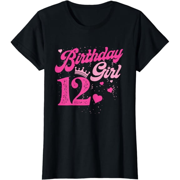 12th Birthday Girl Crown 12 Years Old Bday T-Shirt