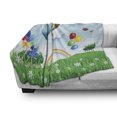 thumbnail image 3 of Pinwheel Soft Flannel Fleece Throw Blanket, Floral Spring Field with Hot Air Baloons Rainbow Clouds Daisy Garden Landscape, Cozy Plush for Indoor and Outdoor Use, 50" x 60", Multicolor, by Ambesonne, 3 of 6
