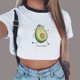 thumbnail image 3 of Sonducket Camiseta Casual con estampado de aguacate Harajuku para mujer, novedad de verano, Top corto de manga corta, camiseta informal con Prendas para la parte del cuerpo, 3 of 5