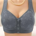 thumbnail image 7 of VISALY Wireless Bras Front Closure Bras Full Coverage Bras Push Up Bras with Wide Straps Bralette Lace Bras for Older Women Breathable Bras Tshirt Bras Everyday Bras for Women Light Blue 38, 7 of 7