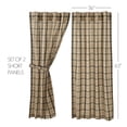 thumbnail image 3 of VHC Brands Cider Mill Short Plaid Curtain Panels, Tan, 63x36, Set of 2, 3 of 6