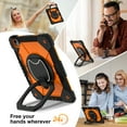 thumbnail image 2 of Decase Kids Case for Apple iPad Air 13 (M3)(M2) 13-inch 2025/2024,Shockproof Rotatable Stand Cover,Detachable Shoulder Strap,Rugged 3-Layer Tablet Shell with Pen Holder,Black+Orange, 2 of 8