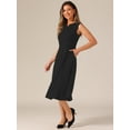 thumbnail image 4 of DARING DIVA Notch V Neck A-Line Office Dress XS Black, 4 of 6
