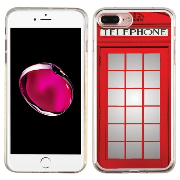 Slim-Fit Case for Apple iPhone 8 PLUS / 7 PLUS, OneToughShield ® Premium TPU Gel Protector Phone Case - Phone Booth Red