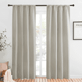 thumbnail image 6 of NICETOWN Casual Natural Solid Print Home Rod Pocket Room Darkening Kitchen Curtains, 42" x 84" (2 Panels), 6 of 8