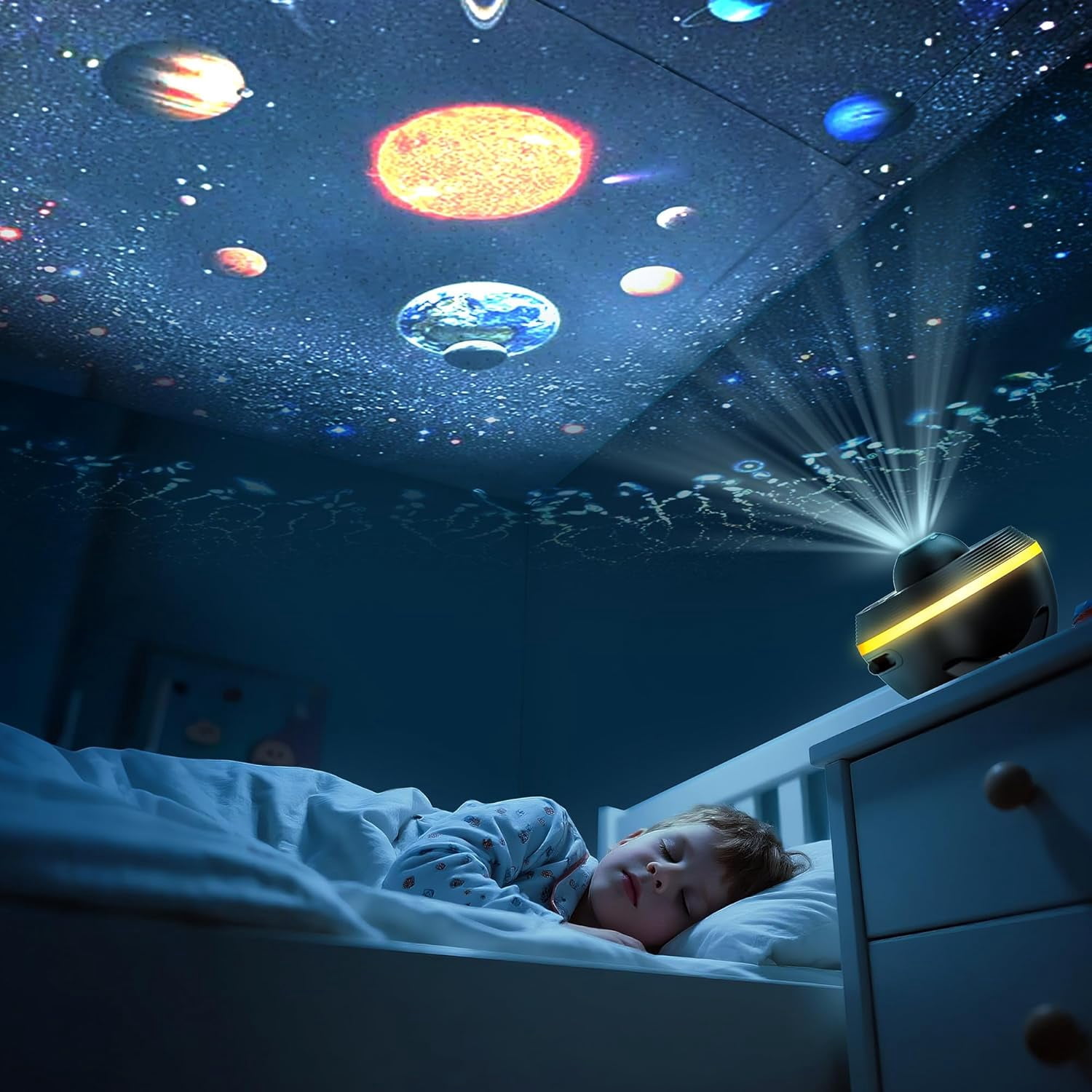Galaxy Projector, 13 Film Discs Star Projector Night Light, Home Planetarium Space Northern Lights Ceiling Starry Sky Light, 360° Rotating with Timer, Gift for Kid Adult Bedroom