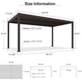 thumbnail image 3 of PURPLE LEAF 10' x 16' Louvered Aluminum Pergola Adjustable Louvre Shade Retractable Hardtop Roof Modern Outdoor Shelter Deck Backyard Garden Bronze, 3 of 10