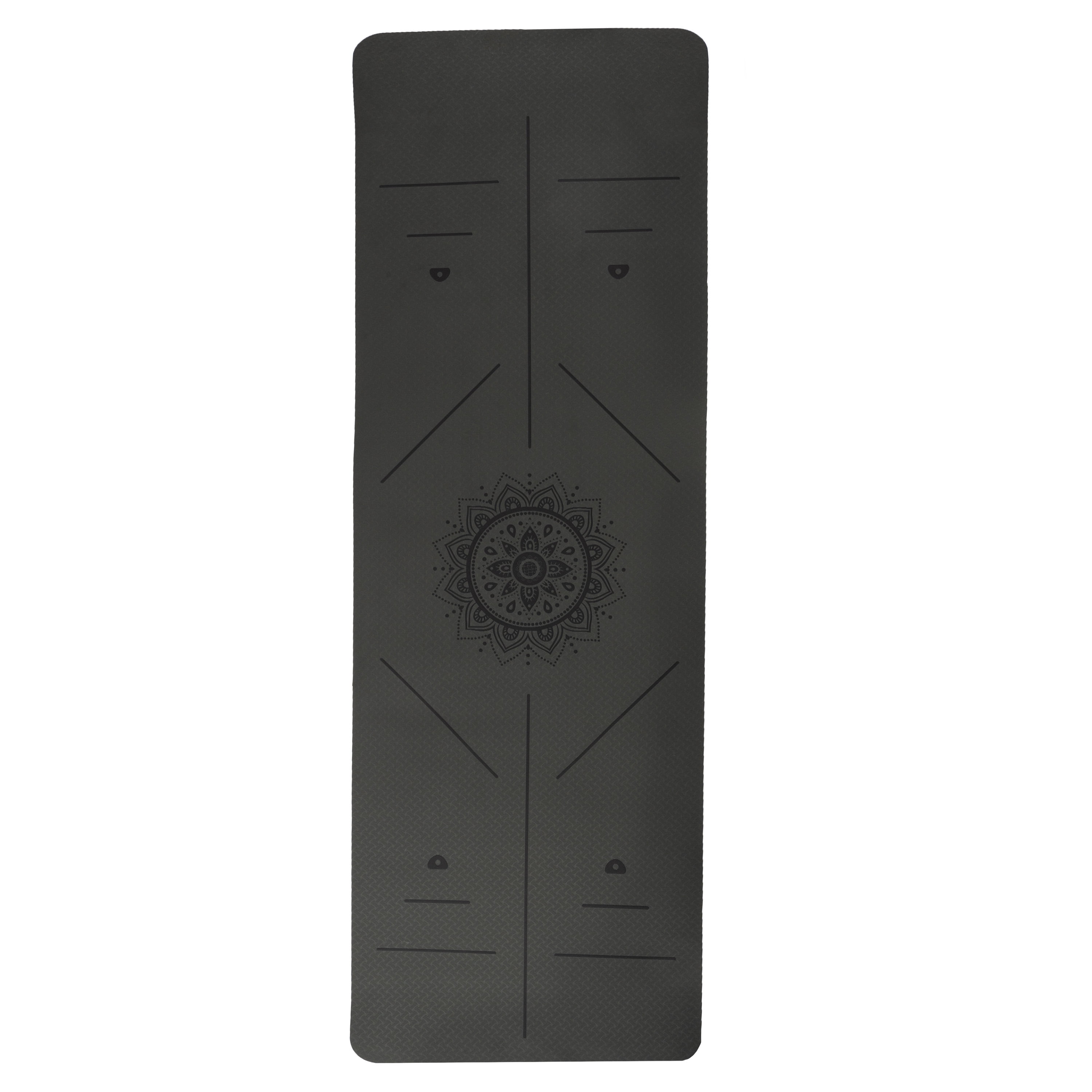 Non-Slip Yoga Mat with Alignment Marks '? Lightweight Exercise Mat with Carry Strap for Ho