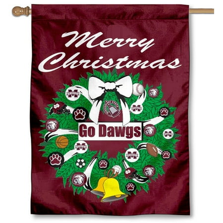 Mississippi State University Alumni - Mississippi State University Bulldogs Merry Christmas Banner Flag