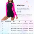 thumbnail image 5 of inhzoy Women Solid Long Sleeve UPF 50+ Boyleg Swimsuit One Piece Shorty Wetsuit for Surf/Dive/Swim Black&Hot Pink S, 5 of 5