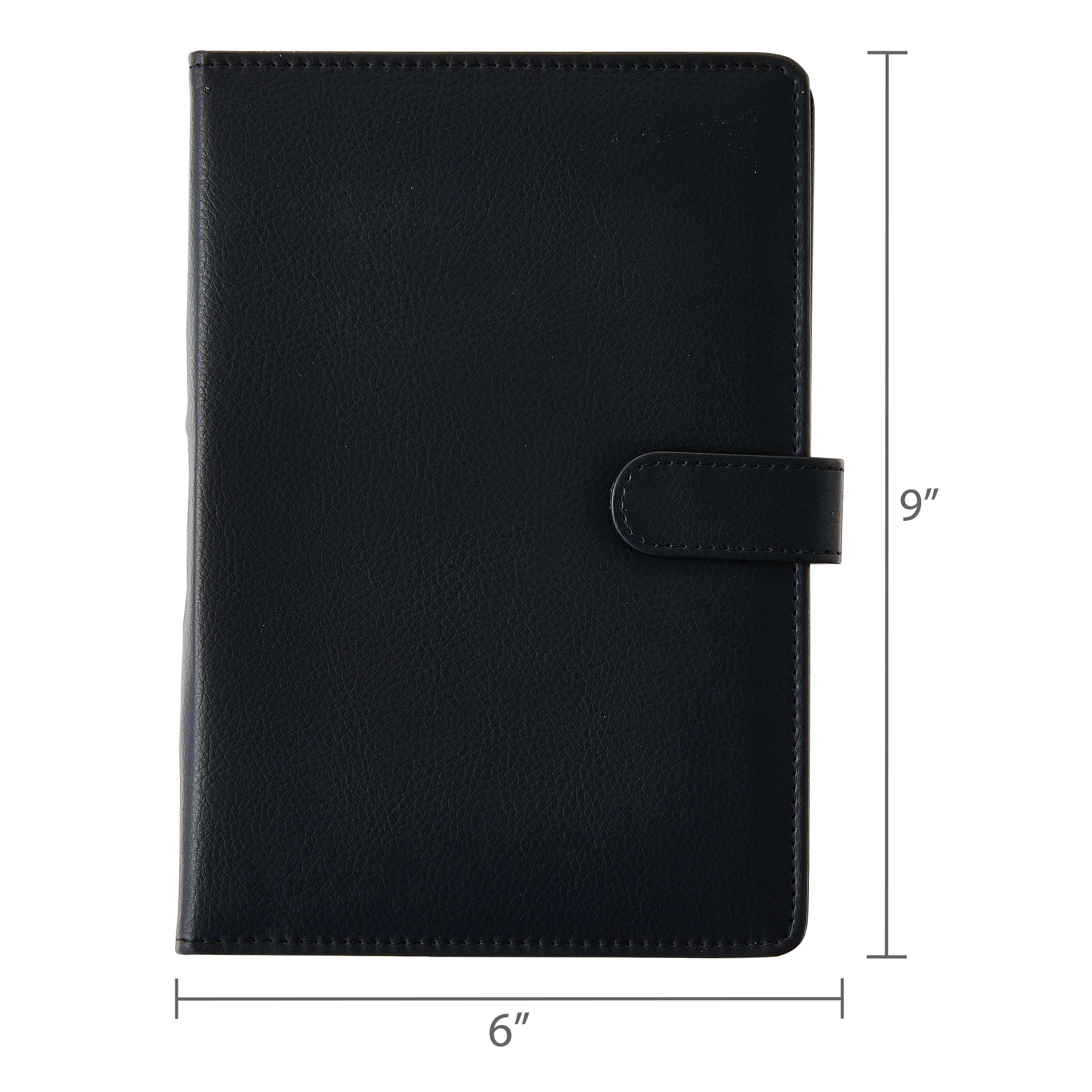 Pen+Gear Small Faux Leather Black Padfolio with Writing Pad