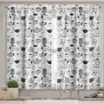 thumbnail image 2 of Ambesonne Tea Party Valance & Curtain, Timeless Teapots, 55"x45", Black White, 2 of 7