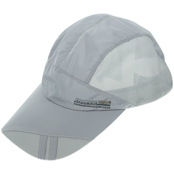 Gorra de béisbol de ala larga para adultos Sombrero para el sol al aire libre Sombrero de protección UV para escalada Senderismo Camping (gris)