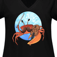 thumbnail image 4 of Inktastic Fun Fiddler Crab with Violin and Mustache Women's Plus Size V-Neck T-Shirt, 4 of 5