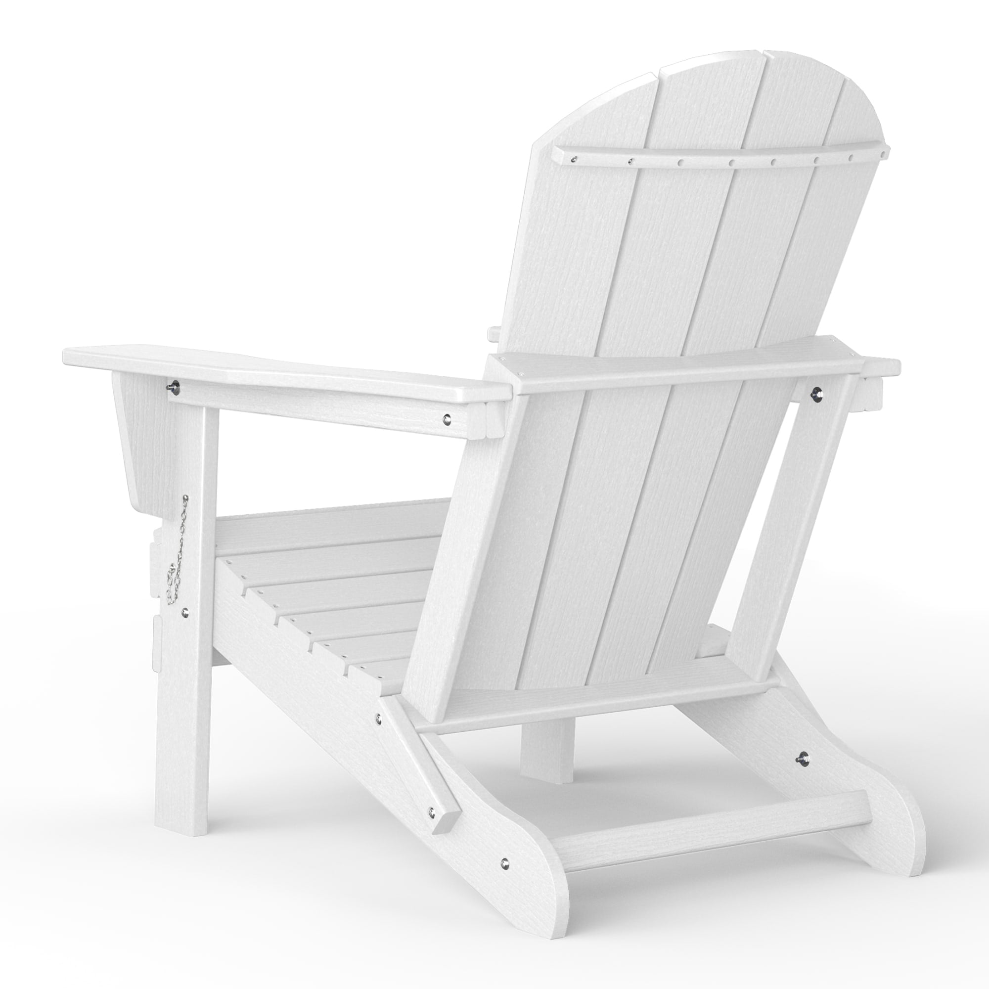 WestinTrends Nantucket Outdoor Patio HDPE Resin Adirondack Chair With Cup Holder and Phone Holder, White