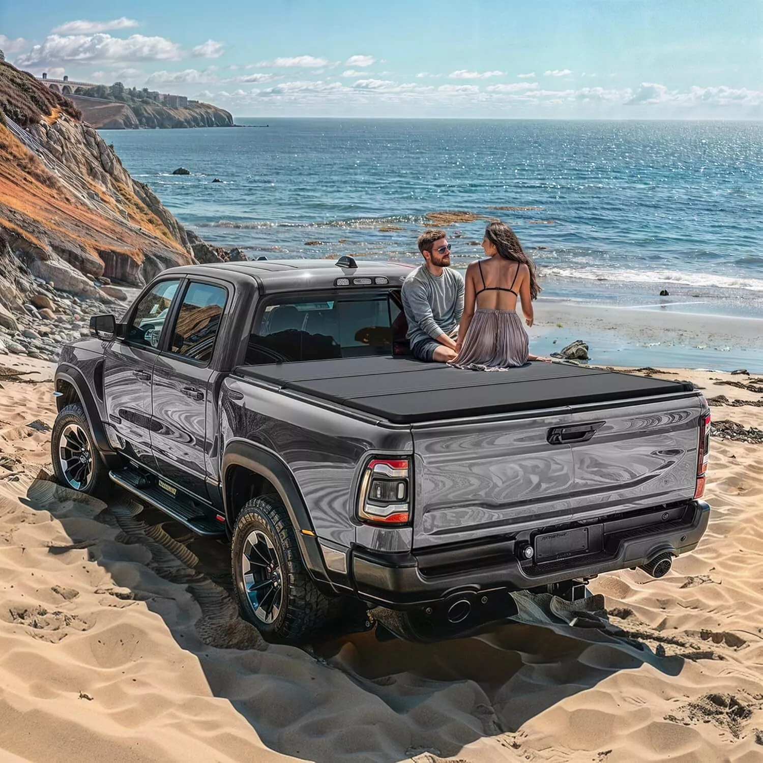 RVNI 3 Fold 5FT Hard Truck Bed Tonneau Cover For 2015-2023 2024 Chevy Colorado GMC Canyon