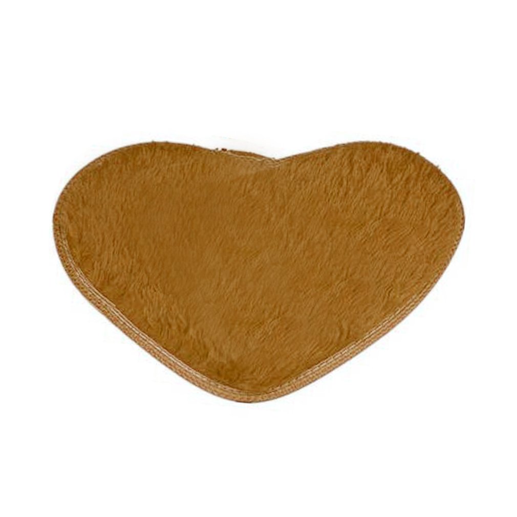 Velvet Fabric Heart Shape Floor Mat Antislip Bath Mat For Bathroom