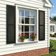 Demi Bonn Exterior Window Shutters - Indoor & Outdoor Use, Weather-Resistant Polypropylene, Easy DIY Install & Minimal Upkeep - Louver Shutters for Windows Outside, Vinyl, Brick, 14W*51 H, Black