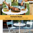 thumbnail image 6 of Elastic Fitted Round Tablecloth, Turquoise Eucalyptus Leaves Waterproof Stretch Table Cover for 55"-60" Tables, Watercolor Floral Leaf Washable Outdoor Tablecloths for Patio, Picnic, Camping, 6 of 9