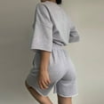 thumbnail image 5 of Womens 2 Piece Outfits 3/4 Sleeve Tops And Elastic Waist Shorts Sets Loungewear Conservative Swimsuits for Women Swim Suit Athletic Suits for Women Short Pants Swimsuit for Women Women Swim Shorts, 5 of 5