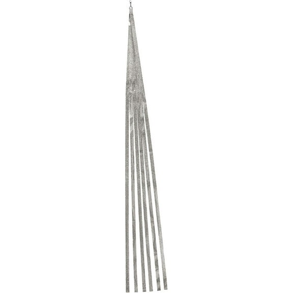 In the Breeze 3125 — Silver Sparkle Tails — Mylar Kite Tails, Garden Decoration — Humane Animal Deterrent