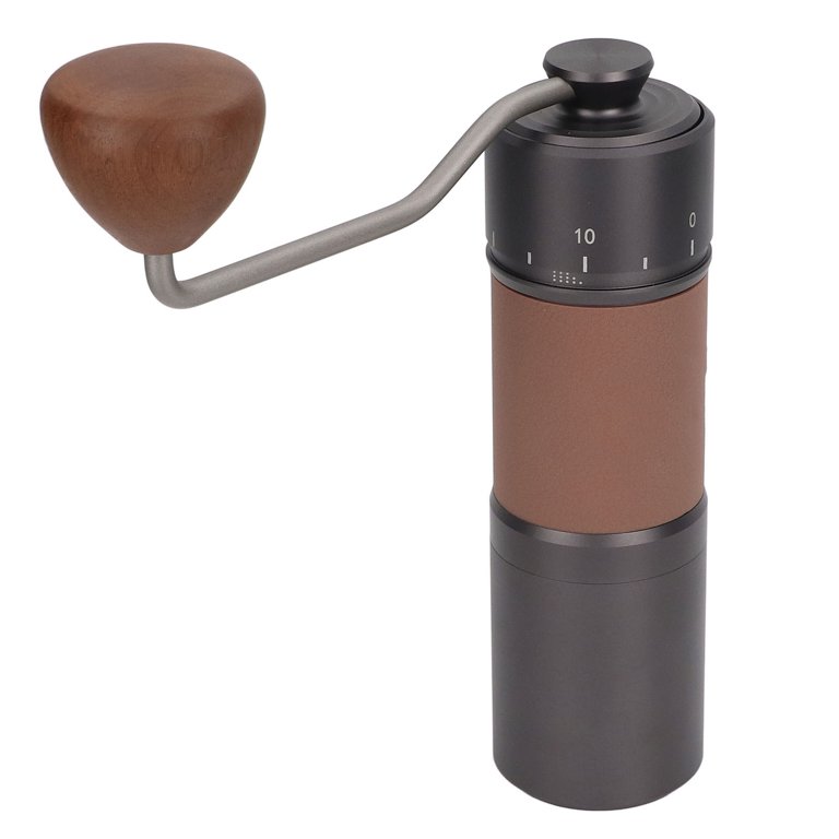 Manual Coffee Grinder with Ceramic Burrs, Hand Coffee Mill with Two Glass Jars(11oz Each), Brush and Tablespoon Scoop