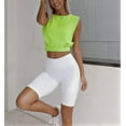 thumbnail image 4 of Crop Top Athletic Shirts for Women Cute Sleeveless Yoga Tops Running Gym Cotton Cropped Workout Clothes, 4 of 9