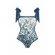 thumbnail image 3 of Traje de Baño Maillot de bain une pièce pour femme, deux pièces avec jupe portefeuille, paréo (bleu S) Kuymtek Azul T S para Mujer, 3 of 8