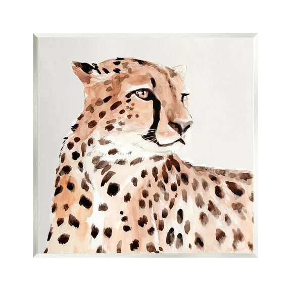 Stupell Industries Cheetah Wildlife Portrait Animals & Insects Painting Unframed Art Print Wall Art, 12 x 12