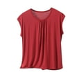 thumbnail image 1 of BLVB T-Shirts de Pyjama en Modal Ultra Doux pour Femmes, Coupe Ample, Col Ras du Cou, Hauts Décontractés de Détente, Manches Cap, T-Shirts de Nuit pour Femmes, 1 of 4