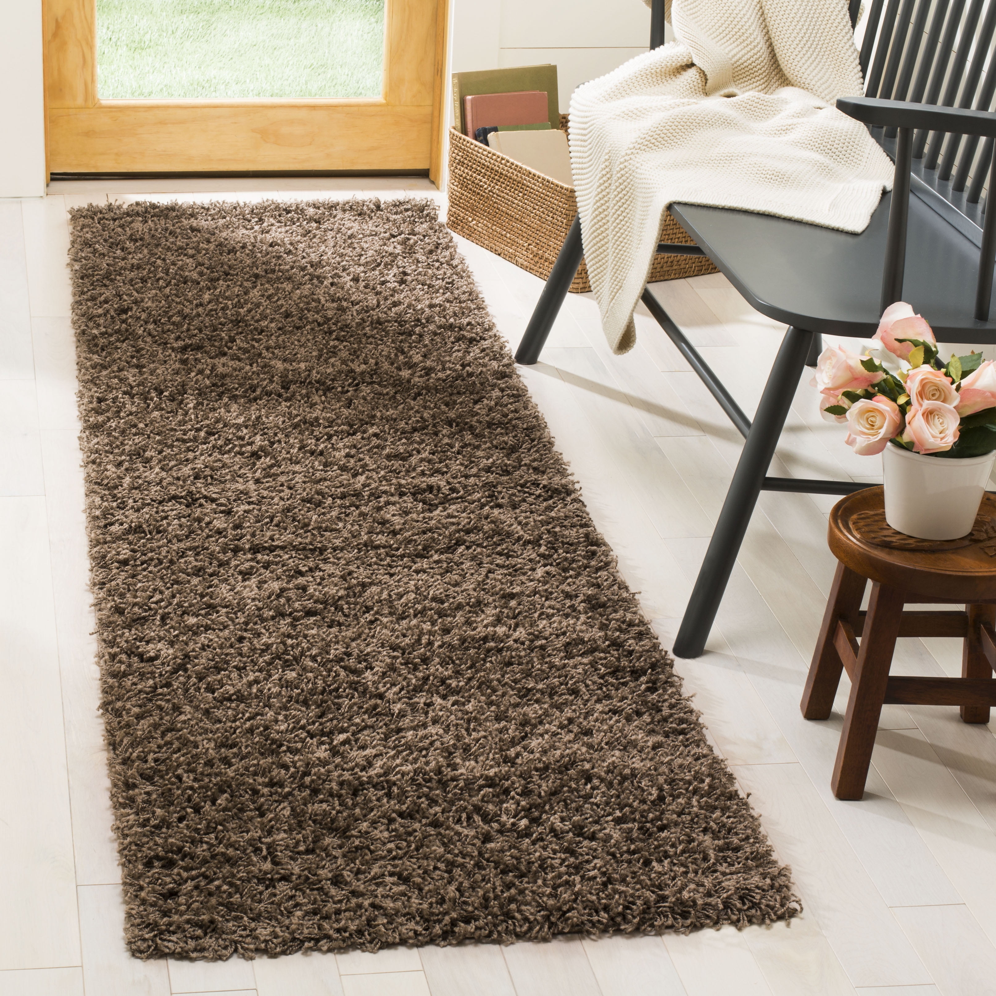 SAFAVIEH Lavena Solid Plush Shag Runner Rug, Taupe, 2'3" x 8' Walmart