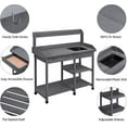 thumbnail image 3 of GFNXYI 45.2x17.7x47.6'' (LxWxH) Potting Benches Outdoor Garden Potting Table Work Bench with Removable Sink Drawer Rack Shelves Work Station, Gray, 3 of 8