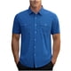 thumbnail image 2 of Ceisia Men's Relaxed Fit Corduroy Short Sleeve Turndown Collar Shirt with Dual Chest Pockets Blue M Gifts, 2 of 7