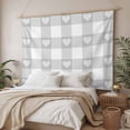 thumbnail image 3 of Grey Buffalo Striped Tapestry for Bedroom Wall Hanging Tapestry, Love Heart Checkered Ceiling Backdrop Tapestries Poster Blanket Wall Decor for Teens Room Living Room Dorm 39" x 59", 3 of 8