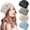 Mix4(4Pcs), variant on 4 Pcs Women Crochet Slouchy Beanie Hat Summer Fall Handmade Knit Floral Polyester Cutout Hats Thin Knitted