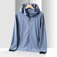 thumbnail image 2 of Sun Protection Jackets for Men Plus Size Full Zip Long Sleeve Hooded Big & Tall Coat for Men Lightweight Athletic Jackets with Pockets Light Blue 3XL, 2 of 3