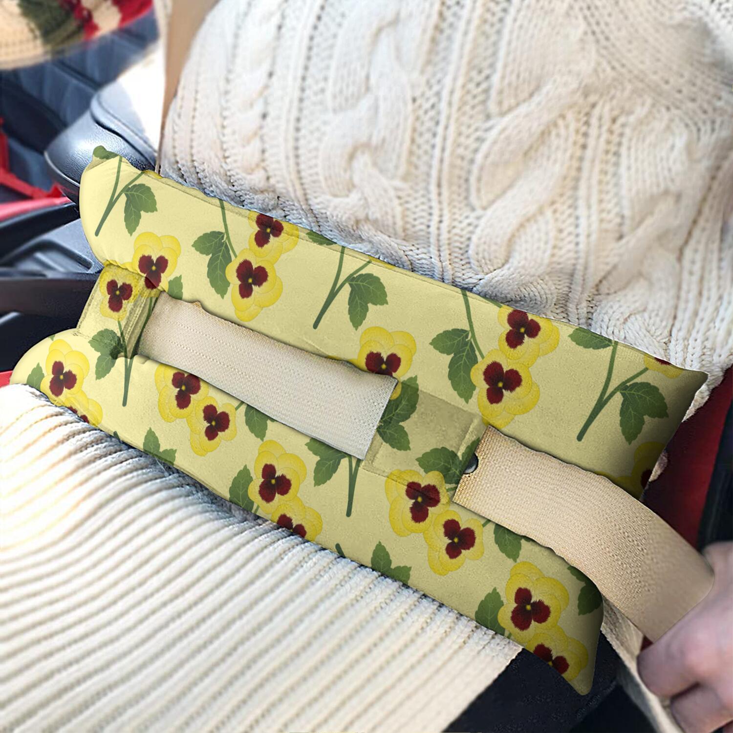 Aesthetic Watercolor Flower Mastectomy Pillow - Artistic Seatbelt Cushion for Car