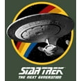thumbnail image 2 of Junior's Star Trek: The Next Generation Rainbow USS Enterprise Circle Galaxy Stars  Festival Muscle Graphic Tee Pine Green Heather 2X Large, 2 of 4