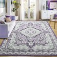 thumbnail image 3 of Noahas 8x10 Area Rugs for Living Room, Machine Washable Vintage Rug, Non-Slip Low Pile Throw Rugs with Rubber Backing Washable Carpet for Bedroom Dining Room Kitchen Home Decor, Purple, 3 of 7