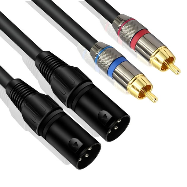 Dual Female Male Xlr To Rca Male Cable Eeekit Heavy Duty 2 Xlr To 2 Rca Male Patch Cable Hifi Stereo Audio Cable Connection Amplifier Mixer Speaker Microphone Cable 5ft