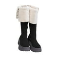 thumbnail image 2 of Women Over the Knee Boots Low Heel Winter Block Suede Thigh High Chunky OTK Long Comfort, 2 of 8