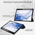thumbnail image 4 of Allytech SM-X700/SM-X706 Case for Galaxy Tab S8 11",Galaxy Tab S7 2020 SM-T870/T875/T876,Folding Stand Auto Sleep Wake Built-in Pen Holder Clear Back Case for Galaxy Tab S8 2022/S7 11" 2021, Black, 4 of 8