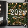 thumbnail image 5 of 2024 Happy New Year Shower Curtain for Bathroom, Merry Christmas Shower Curtain Set Waterproof Fabric Bathtub Curtain Decor with 12 Hooks, 72x72 inches, 5 of 6